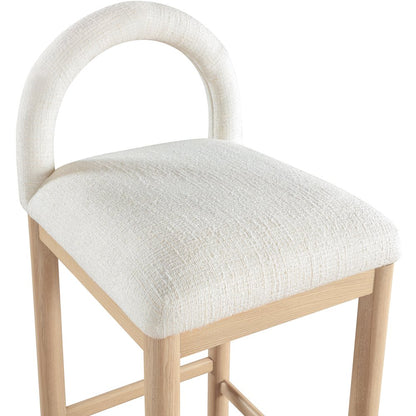 Conrad Cream Linen Textured Fabric Counter Stool