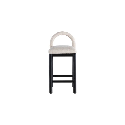 Conrad Beige Linen Textured Fabric Counter Stool