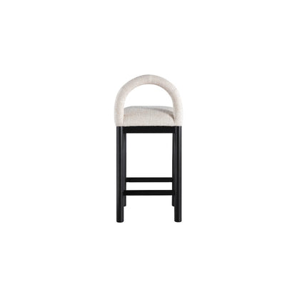 Conrad Beige Linen Textured Fabric Counter Stool