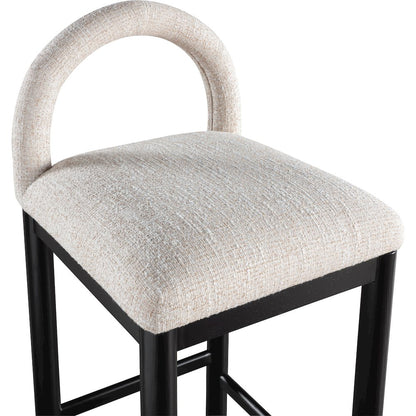 Conrad Beige Linen Textured Fabric Counter Stool
