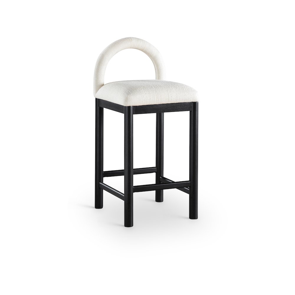 Conrad Cream Linen Textured Fabric Counter Stool