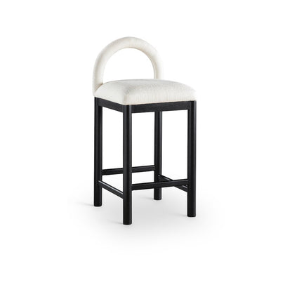 Conrad Cream Linen Textured Fabric Counter Stool