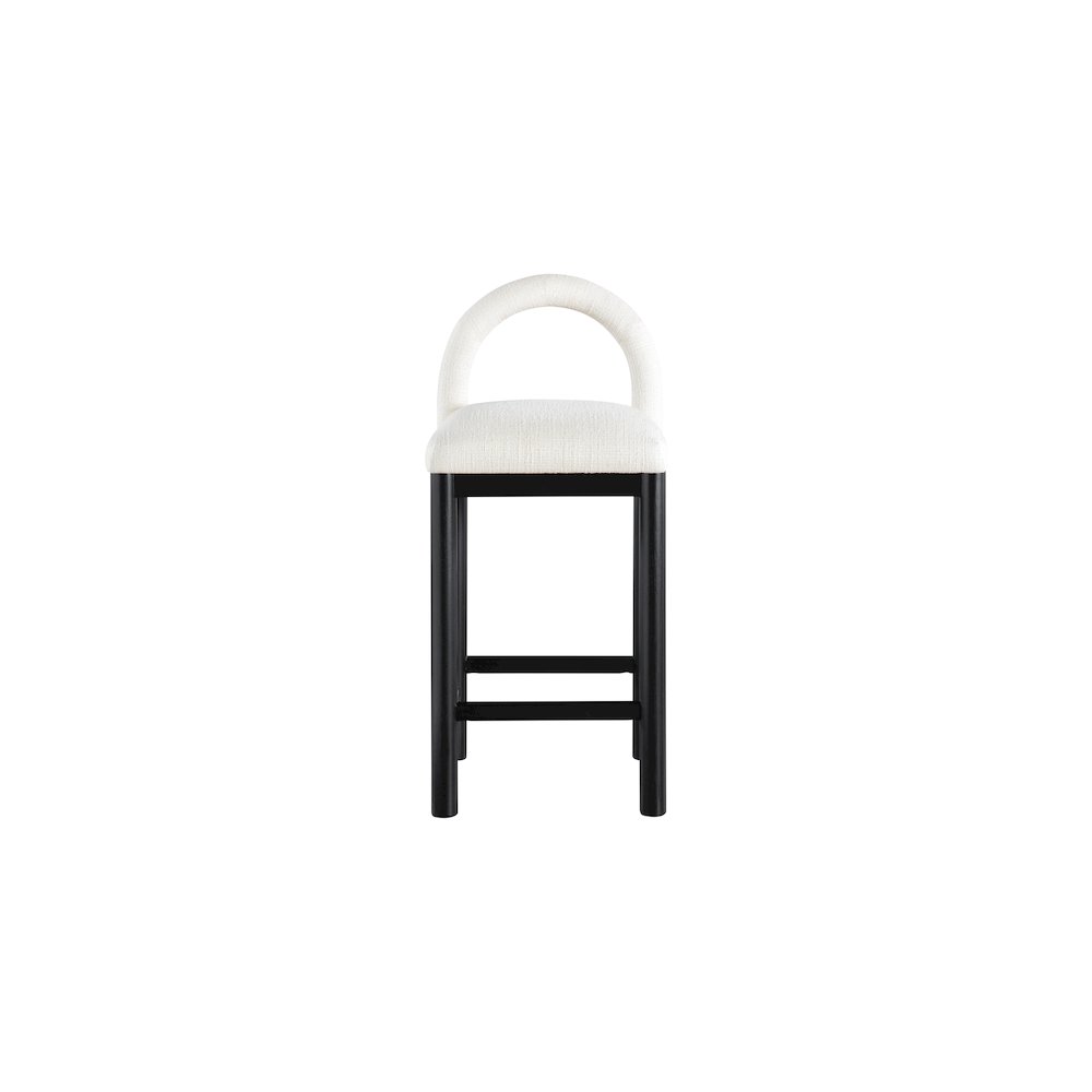 Conrad Cream Linen Textured Fabric Counter Stool