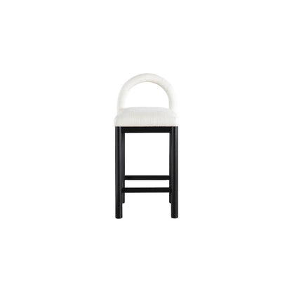 Conrad Cream Linen Textured Fabric Counter Stool