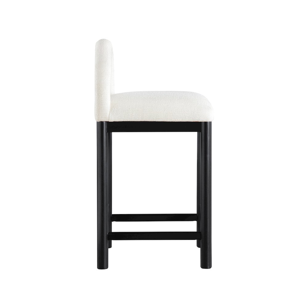 Conrad Cream Linen Textured Fabric Counter Stool