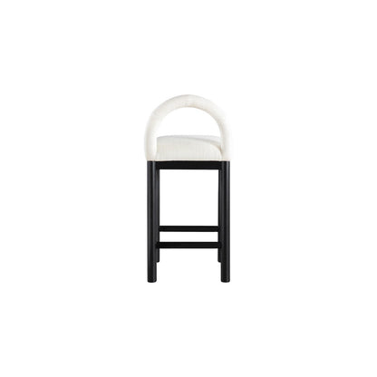 Conrad Cream Linen Textured Fabric Counter Stool