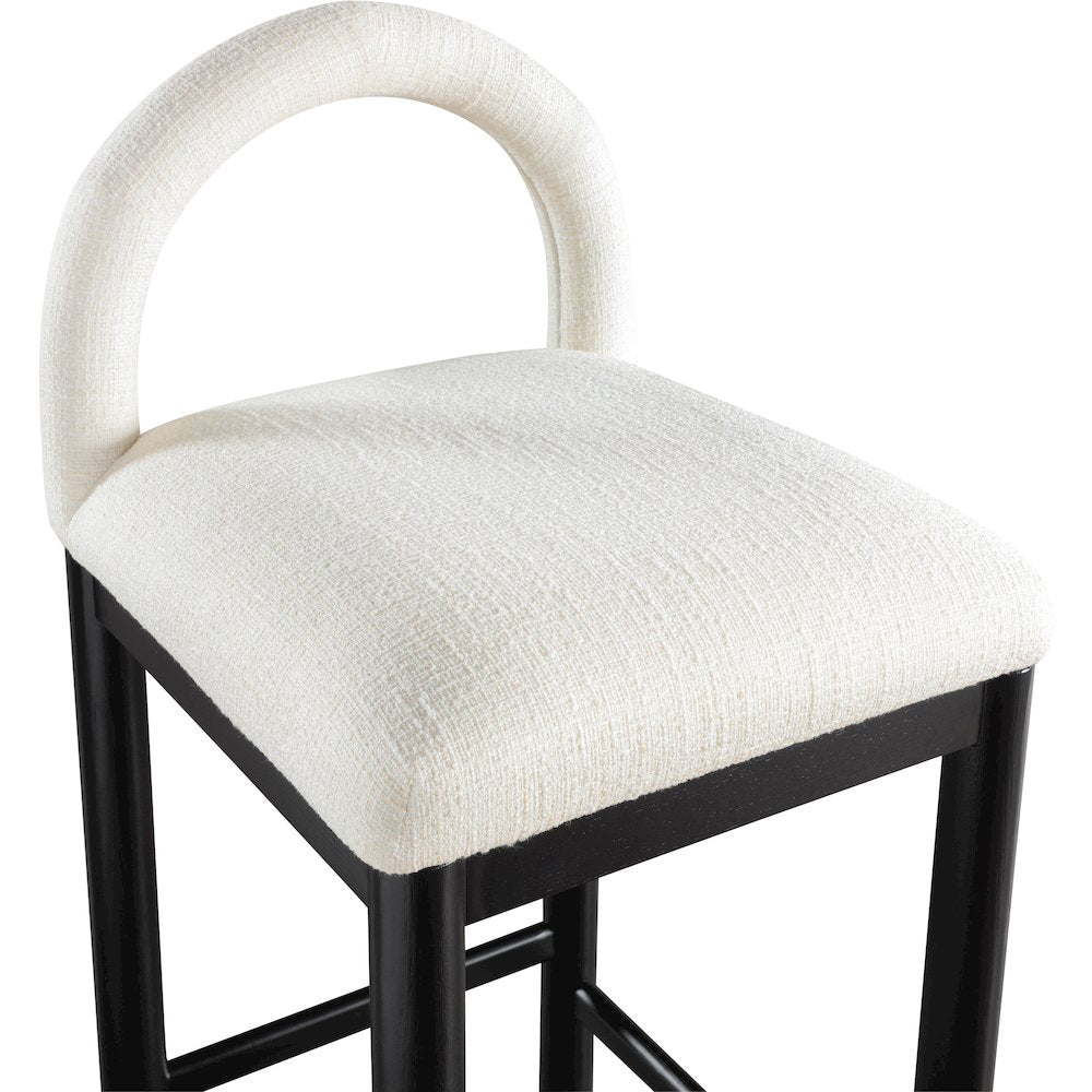 Conrad Cream Linen Textured Fabric Counter Stool