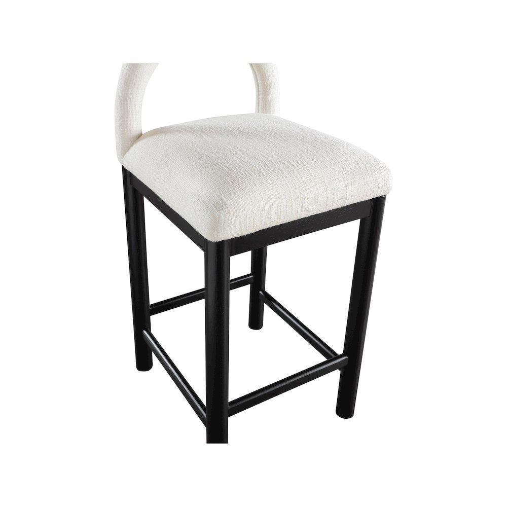 Conrad Cream Linen Textured Fabric Counter Stool