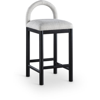 Conrad Grey Linen Textured Fabric Counter Stool