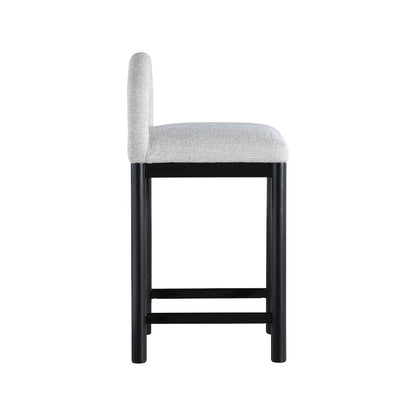 Conrad Grey Linen Textured Fabric Counter Stool
