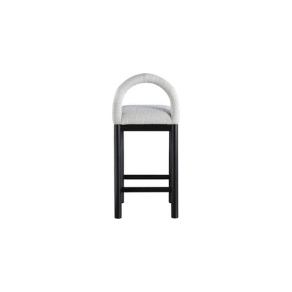 Conrad Grey Linen Textured Fabric Counter Stool