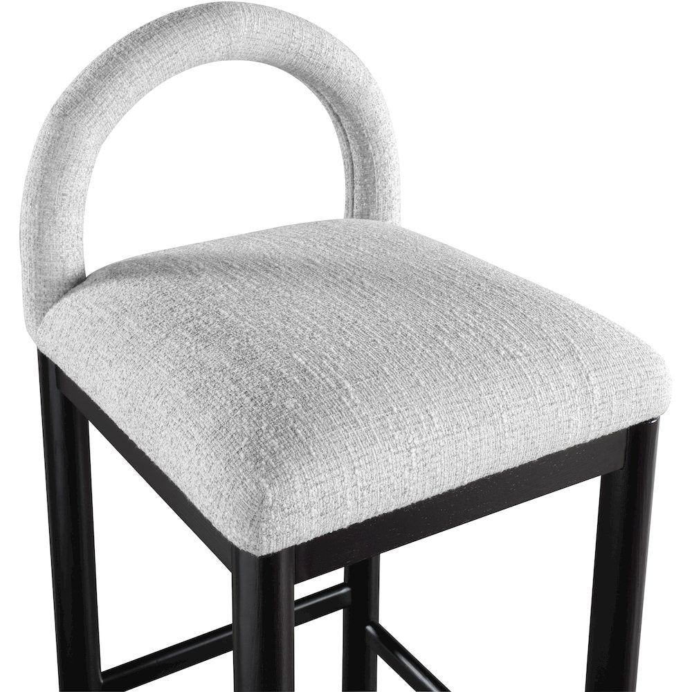 Conrad Grey Linen Textured Fabric Counter Stool