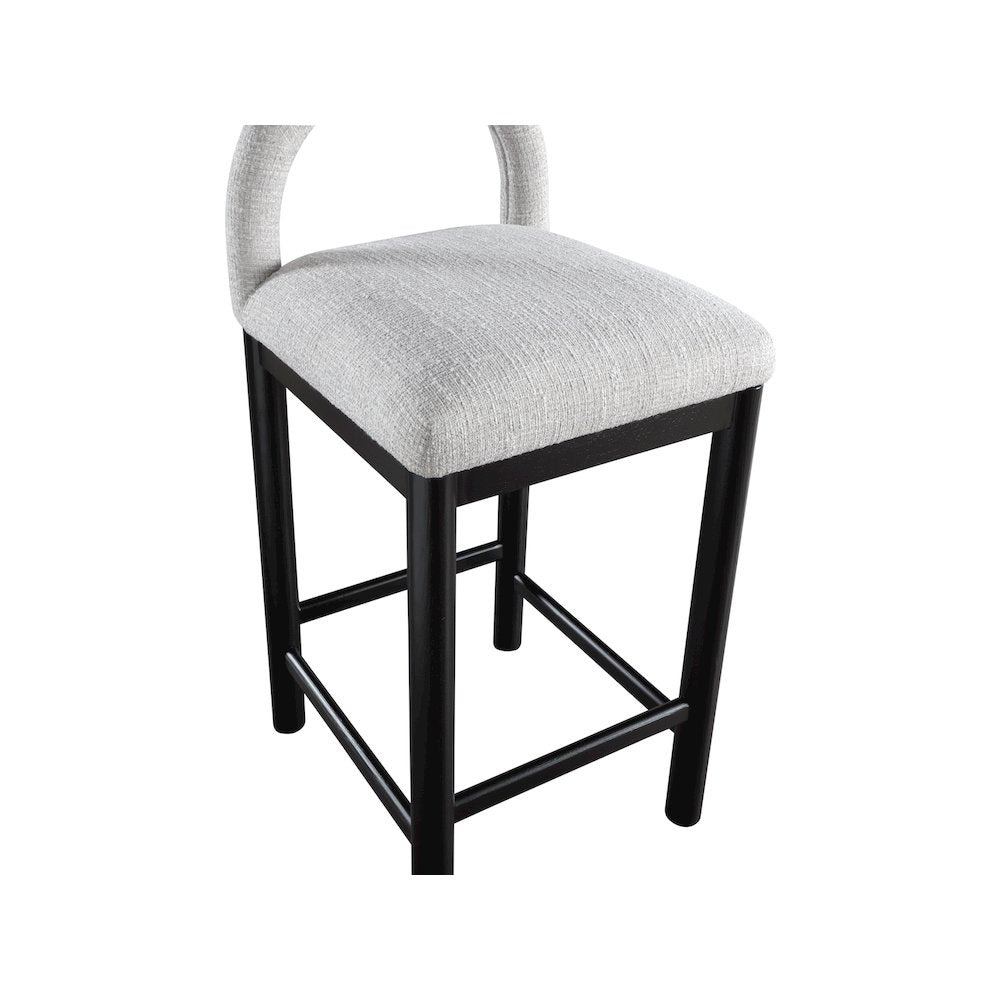 Conrad Grey Linen Textured Fabric Counter Stool