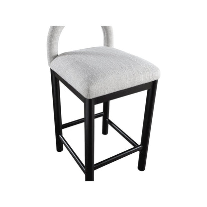 Conrad Grey Linen Textured Fabric Counter Stool