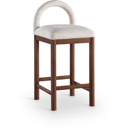 Conrad Beige Linen Textured Fabric Counter Stool