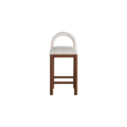 Conrad Beige Linen Textured Fabric Counter Stool