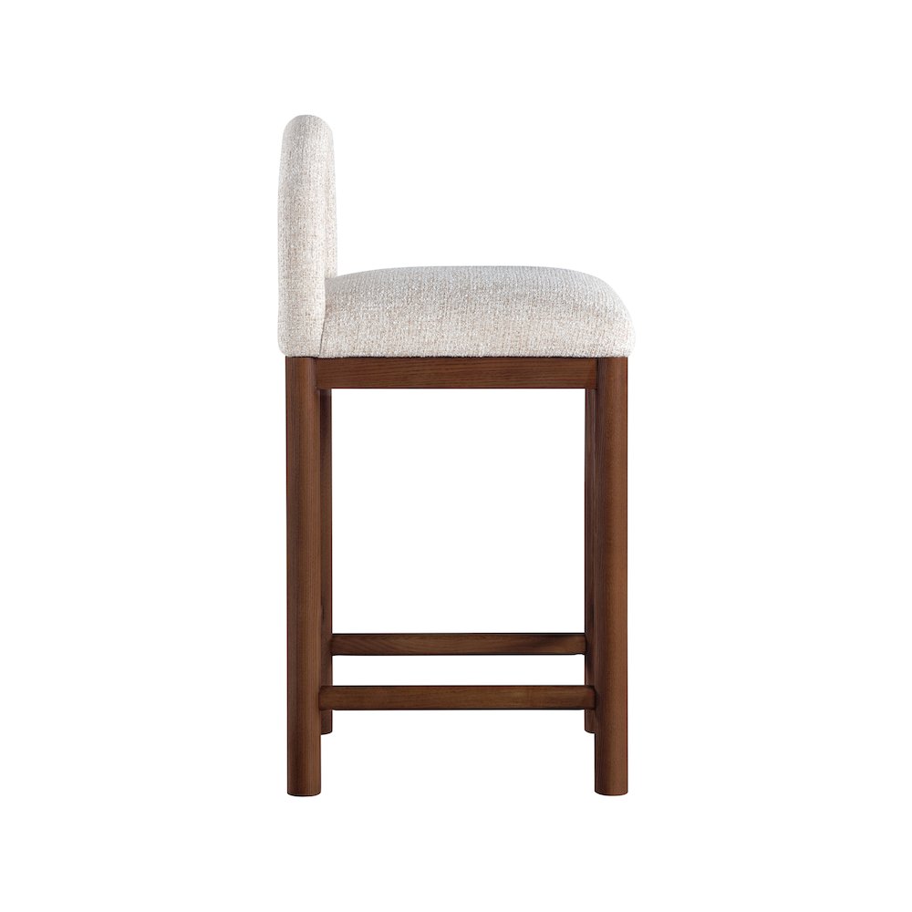 Conrad Beige Linen Textured Fabric Counter Stool