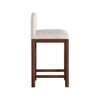 Conrad Beige Linen Textured Fabric Counter Stool