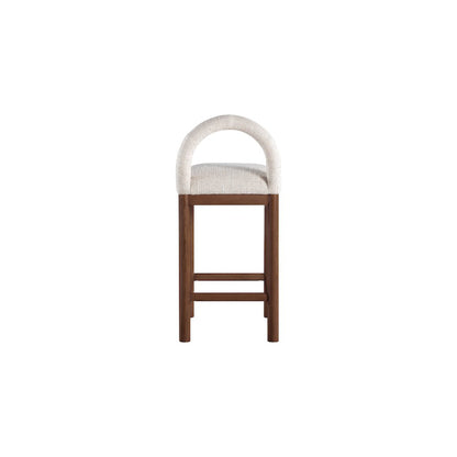 Conrad Beige Linen Textured Fabric Counter Stool