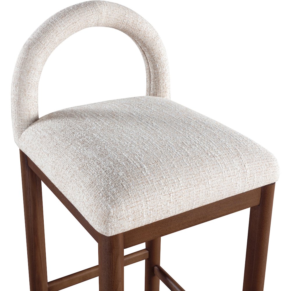 Conrad Beige Linen Textured Fabric Counter Stool