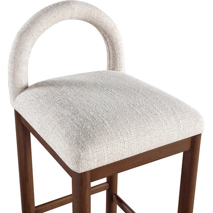 Conrad Beige Linen Textured Fabric Counter Stool