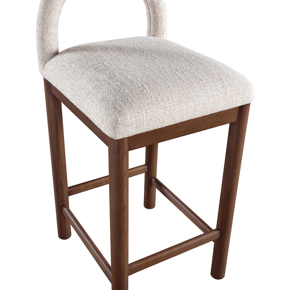 Conrad Beige Linen Textured Fabric Counter Stool