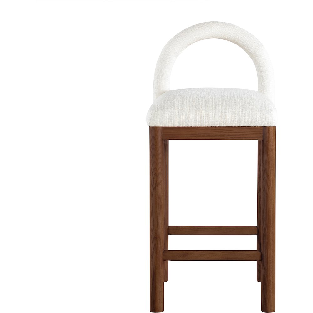 Conrad Cream Linen Textured Fabric Counter Stool