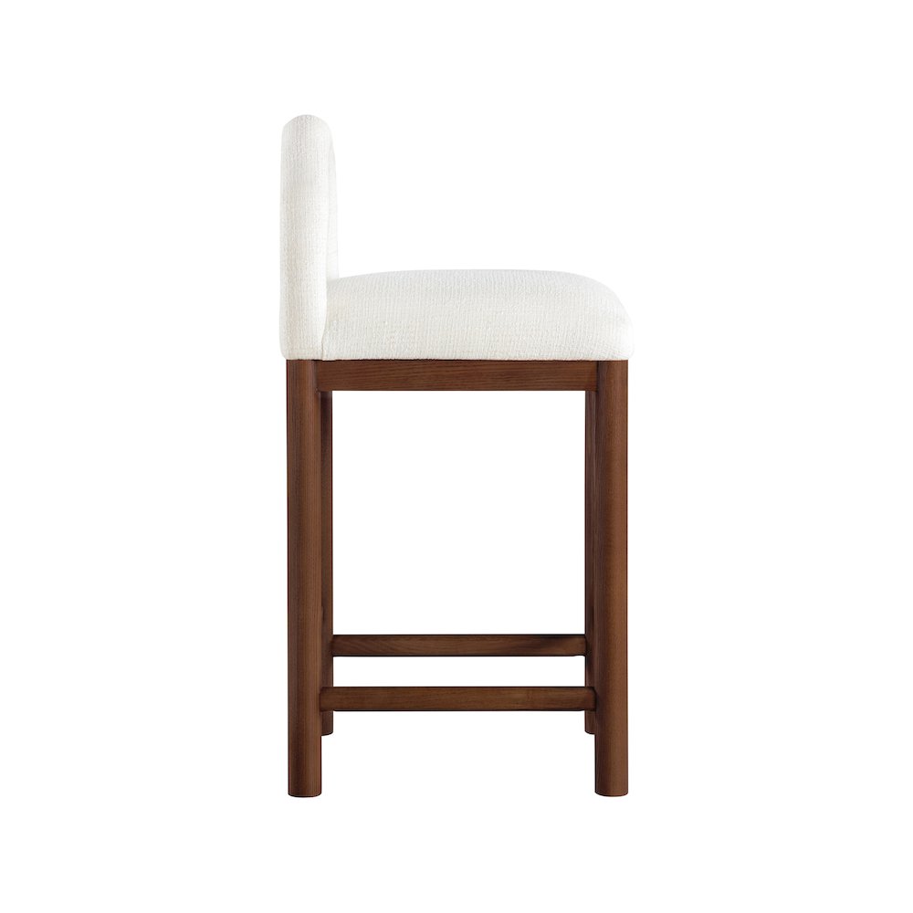 Conrad Cream Linen Textured Fabric Counter Stool