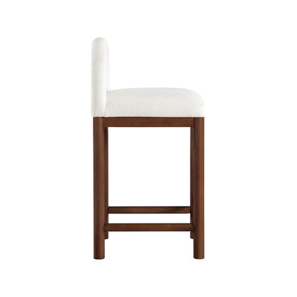 Conrad Cream Linen Textured Fabric Counter Stool