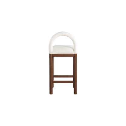 Conrad Cream Linen Textured Fabric Counter Stool