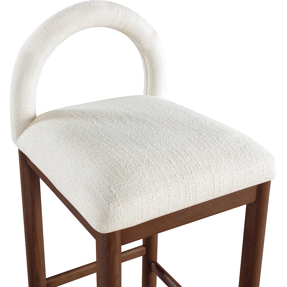 Conrad Cream Linen Textured Fabric Counter Stool