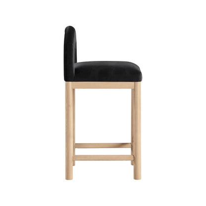 Conrad Black Velvet Counter Stool