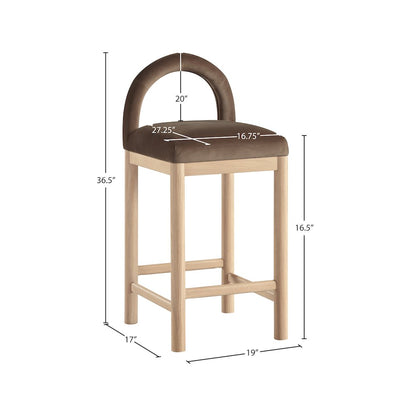 Conrad Brown Velvet Counter Stool