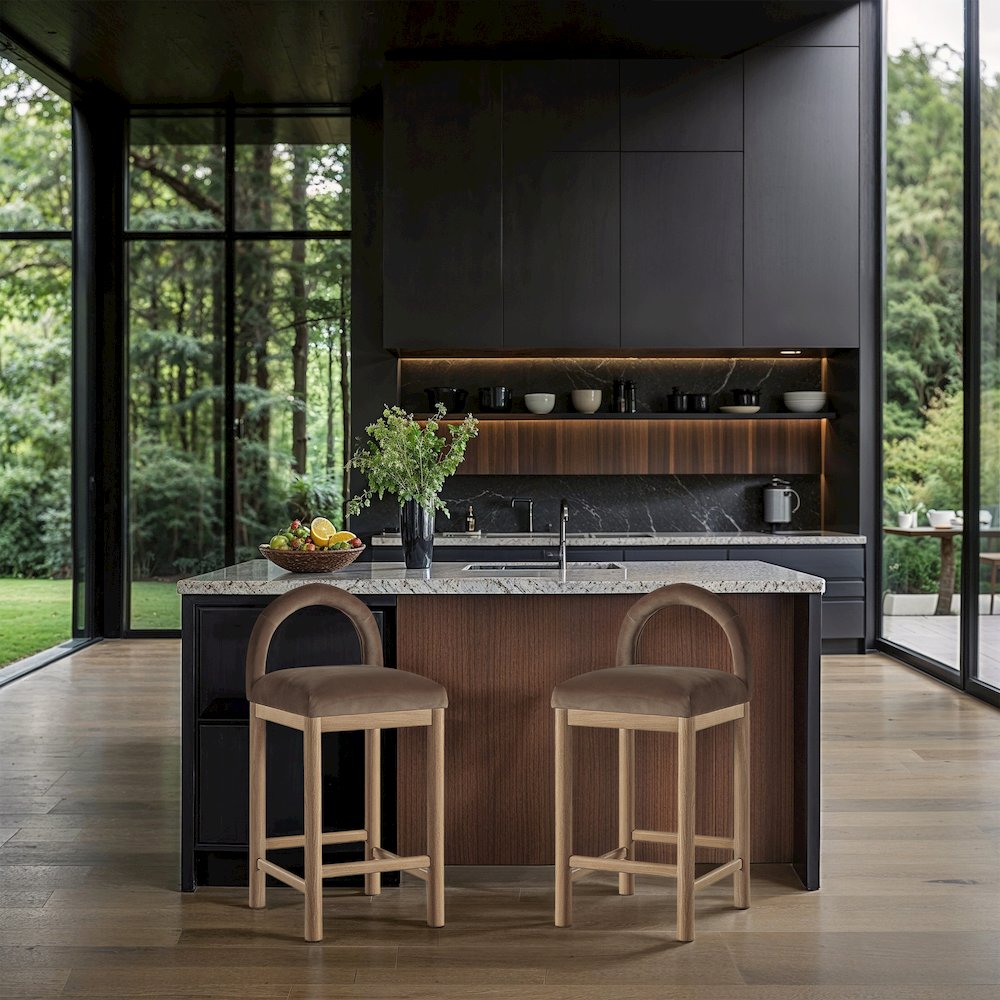 Conrad Brown Velvet Counter Stool