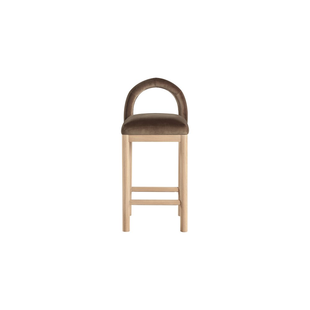 Conrad Brown Velvet Counter Stool