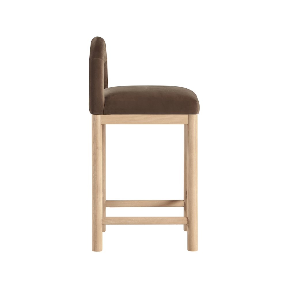 Conrad Brown Velvet Counter Stool