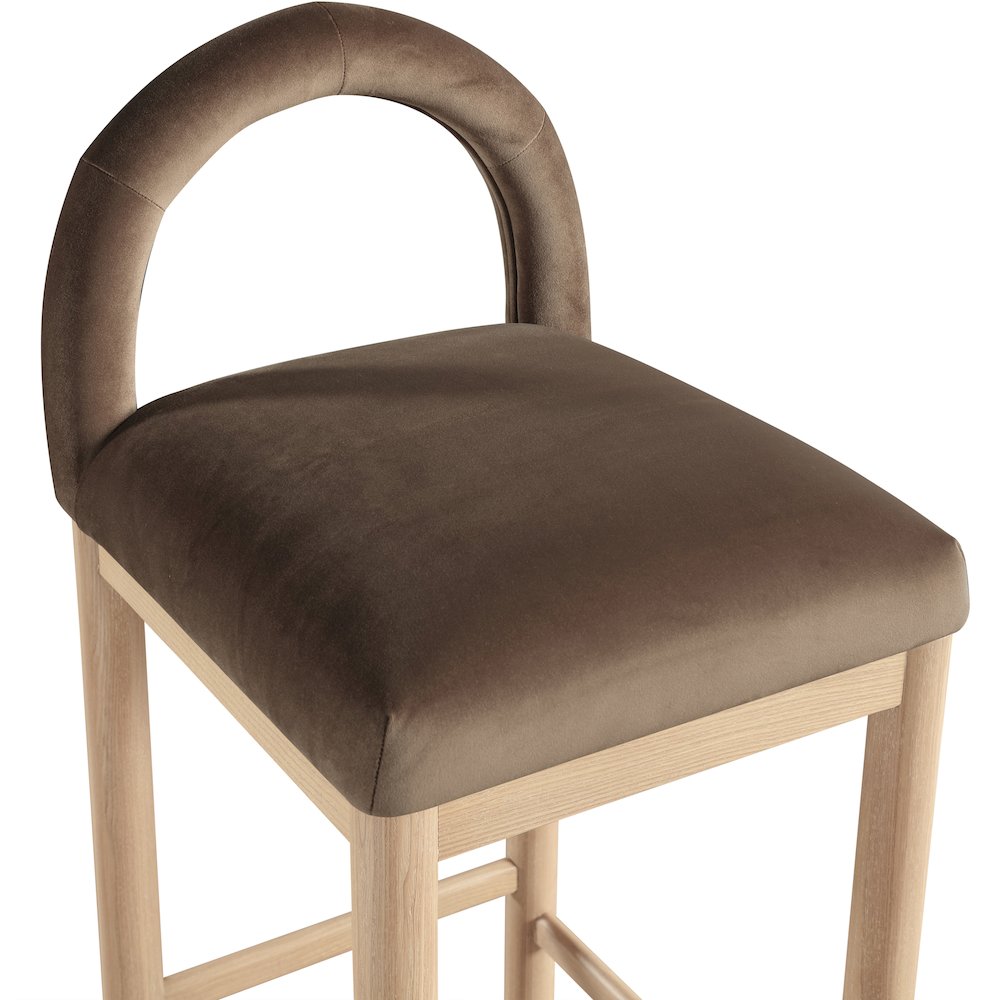Conrad Brown Velvet Counter Stool