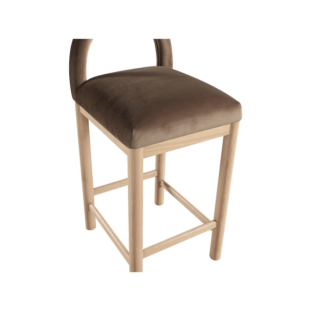 Conrad Brown Velvet Counter Stool