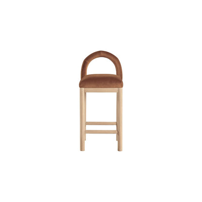 Conrad Cognac Velvet Counter Stool