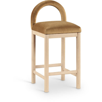 Conrad Saddle Velvet Counter Stool
