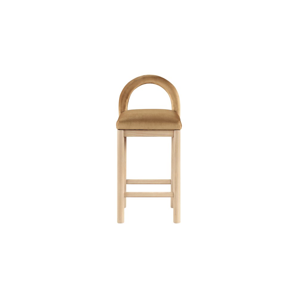 Conrad Saddle Velvet Counter Stool