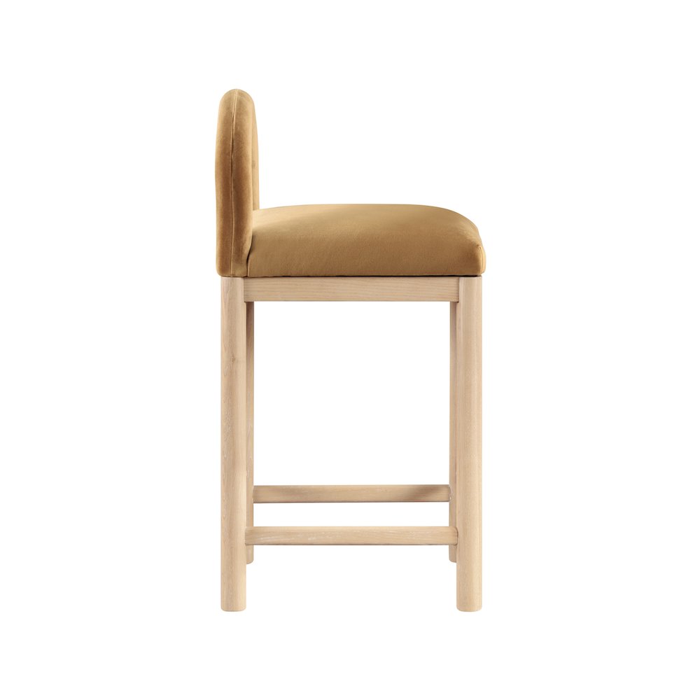 Conrad Saddle Velvet Counter Stool