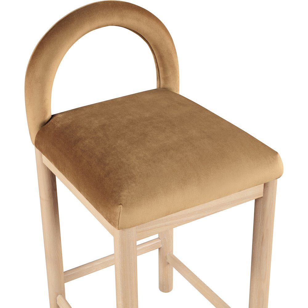 Conrad Saddle Velvet Counter Stool