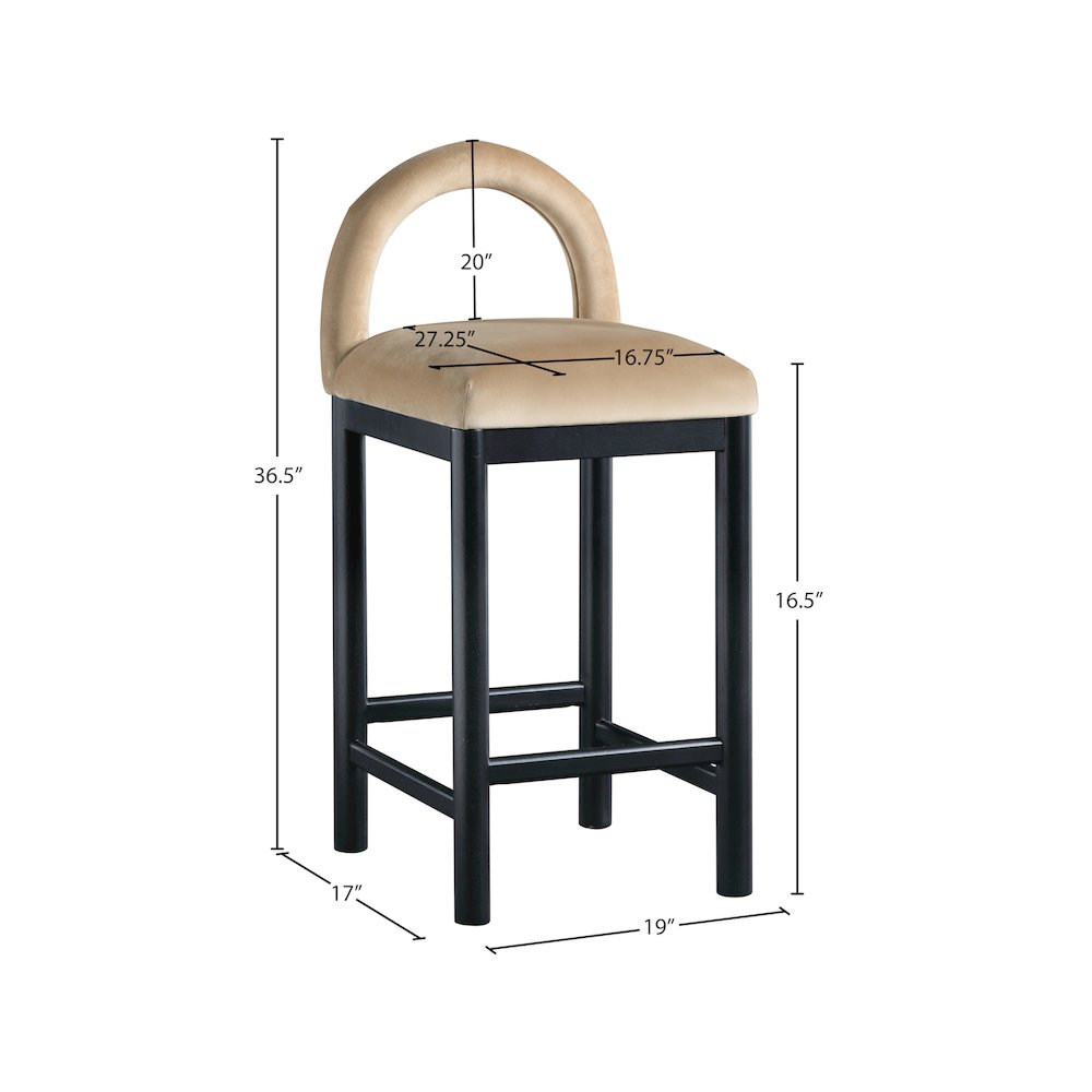 Conrad Beige Velvet Counter Stool