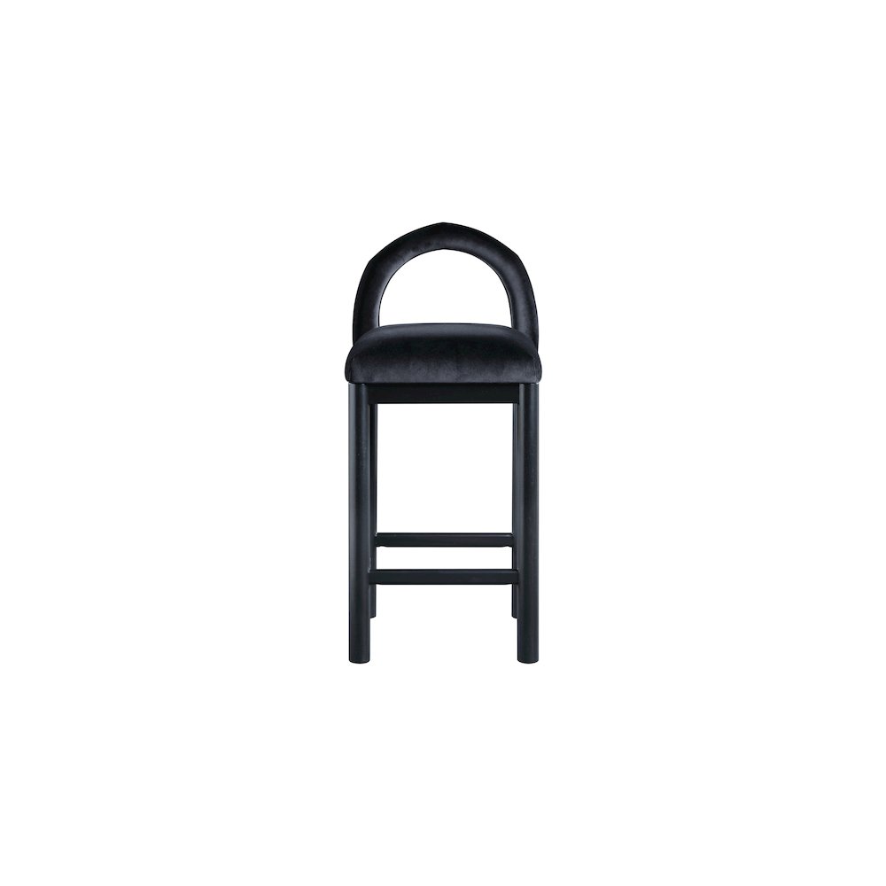 Conrad Black Velvet Counter Stool