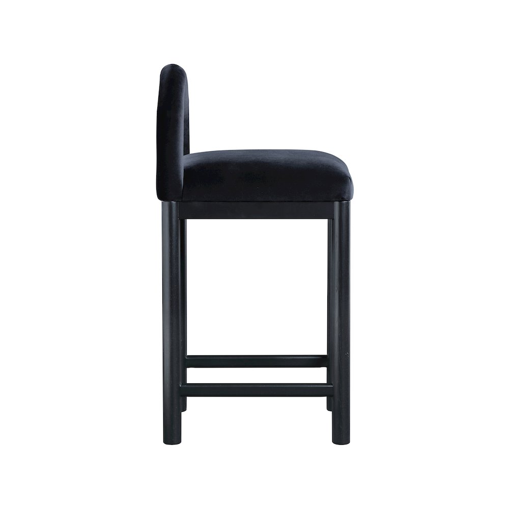 Conrad Black Velvet Counter Stool