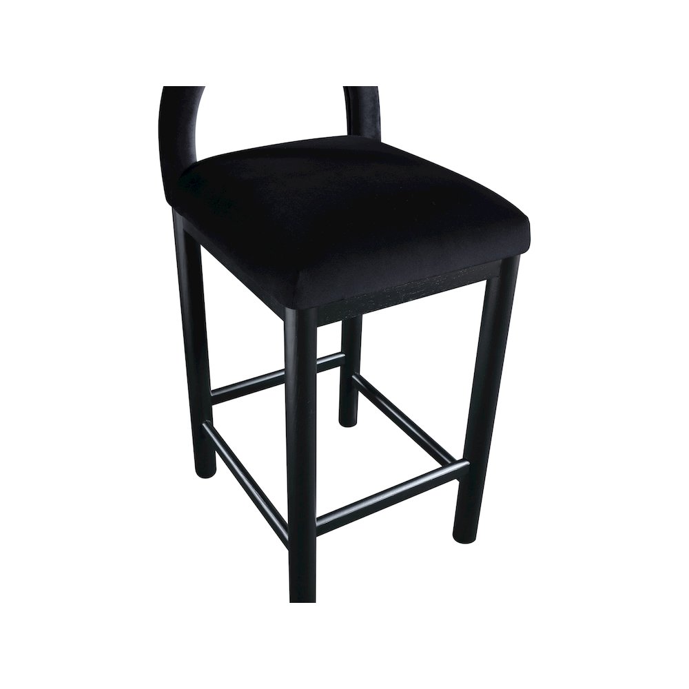Conrad Black Velvet Counter Stool