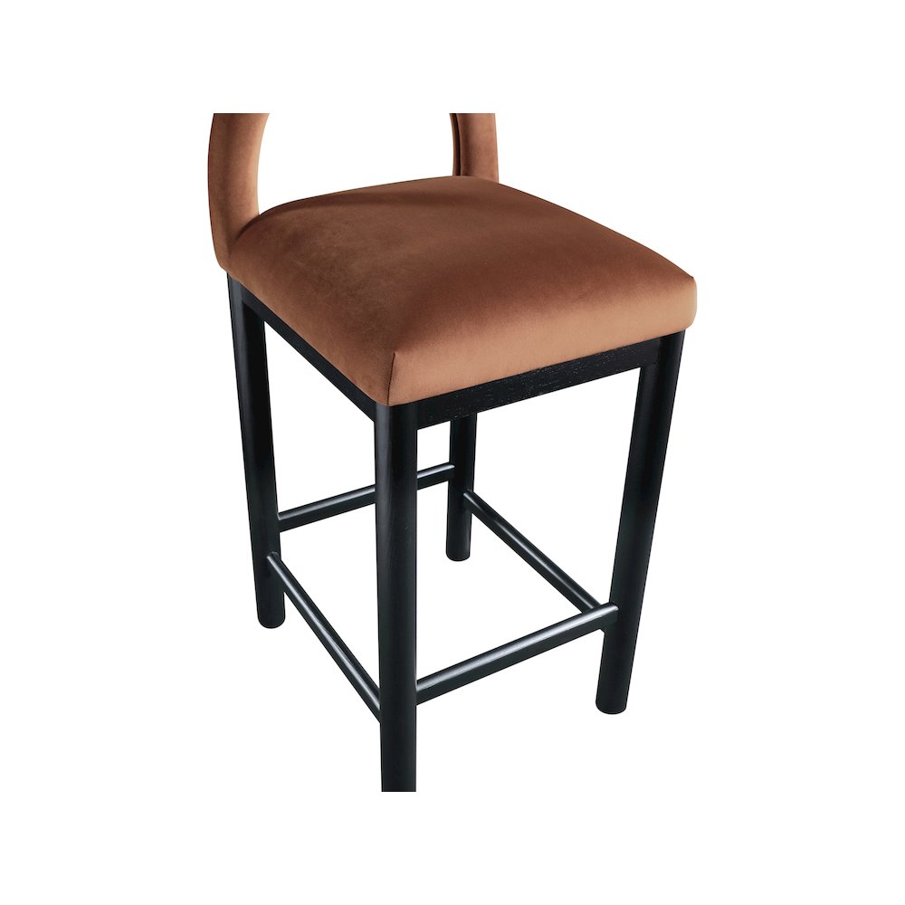 Conrad Cognac Velvet Counter Stool
