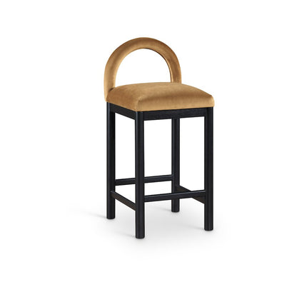Conrad Saddle Velvet Counter Stool