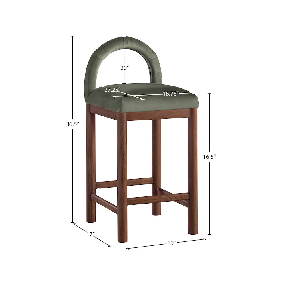 Conrad Green Velvet Counter Stool